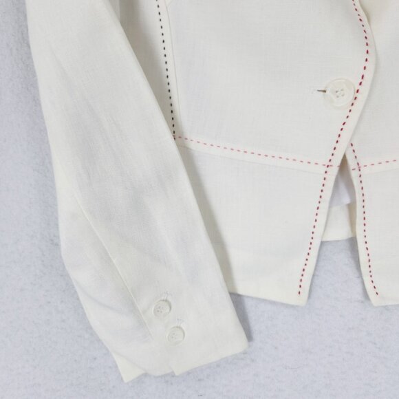 Claudia Strater Jacket Womens EU 42 US 12 Off White Cream Linen Blazer Classic - Picture 3 of 15